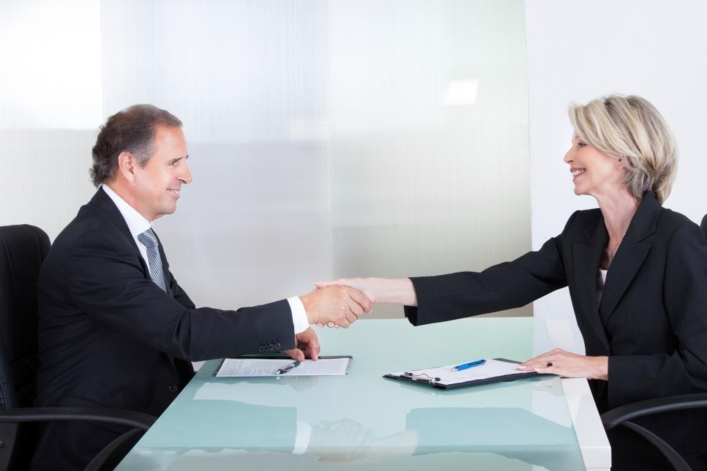 Businessman And Businesswoman Shaking Hand